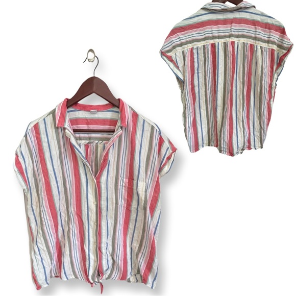 Old Navy Striped Tie Blouse - Picture 1 of 2